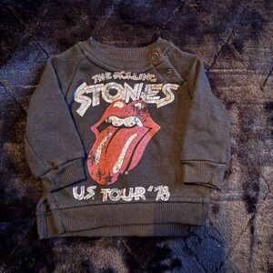 The Rolling Stones Kids Sweatshirt - Charcoal Gray with Red Logo